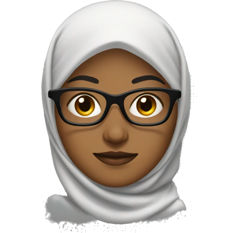 women muslim with black glasses emoji