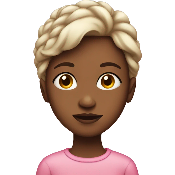 Girl side eyeing wearing pink emoji