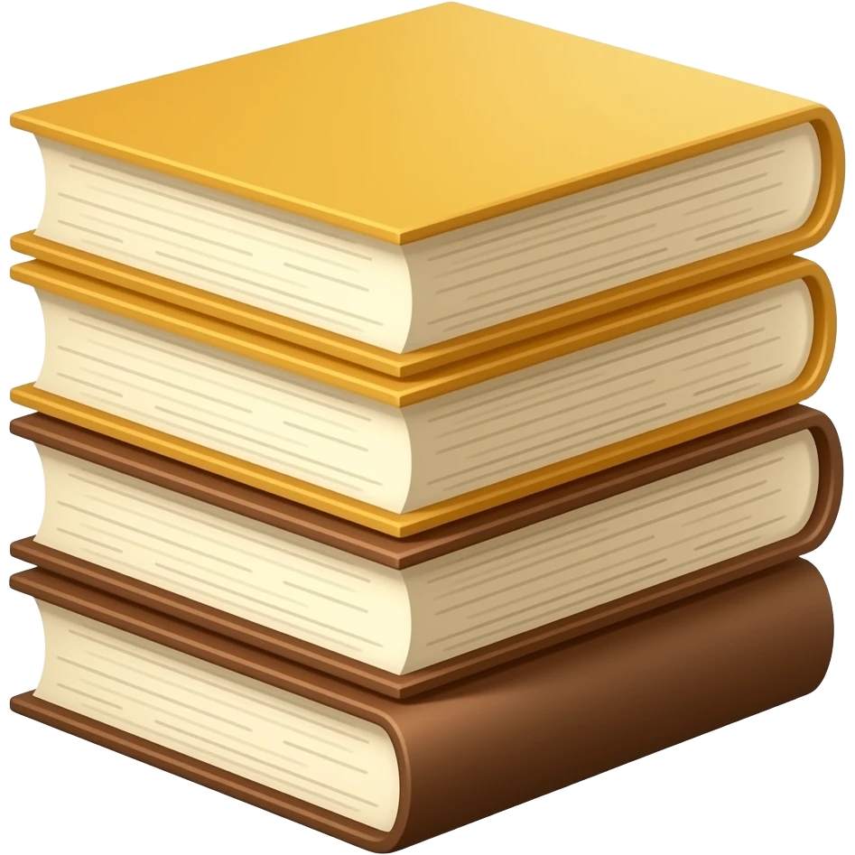 a stack of light yellow and brown books emoji