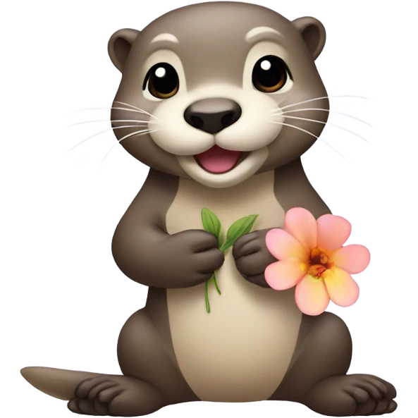 otter with a flower emoji