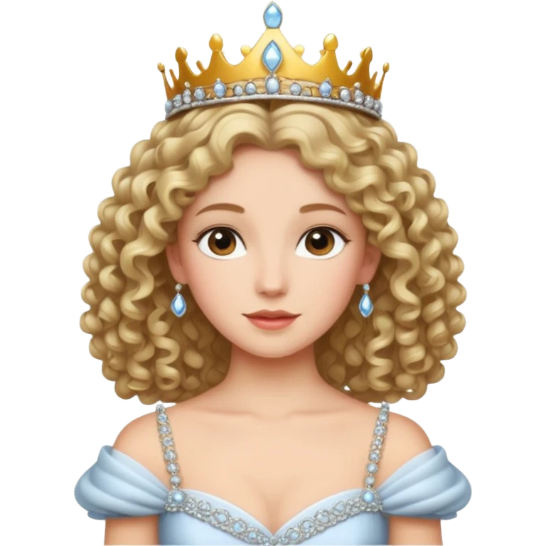 Princesa banca con el pelo rizado emoji