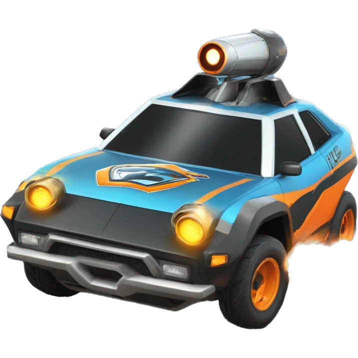 une voiture rocket league qui ri emoji