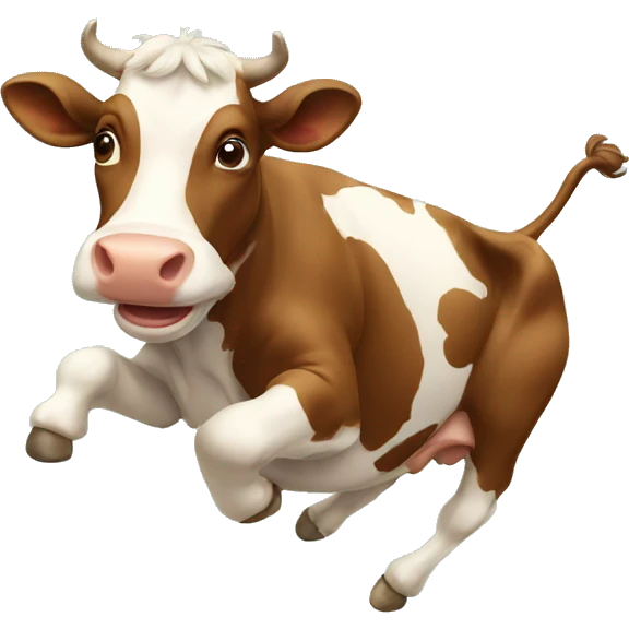 Cow jumping emoji