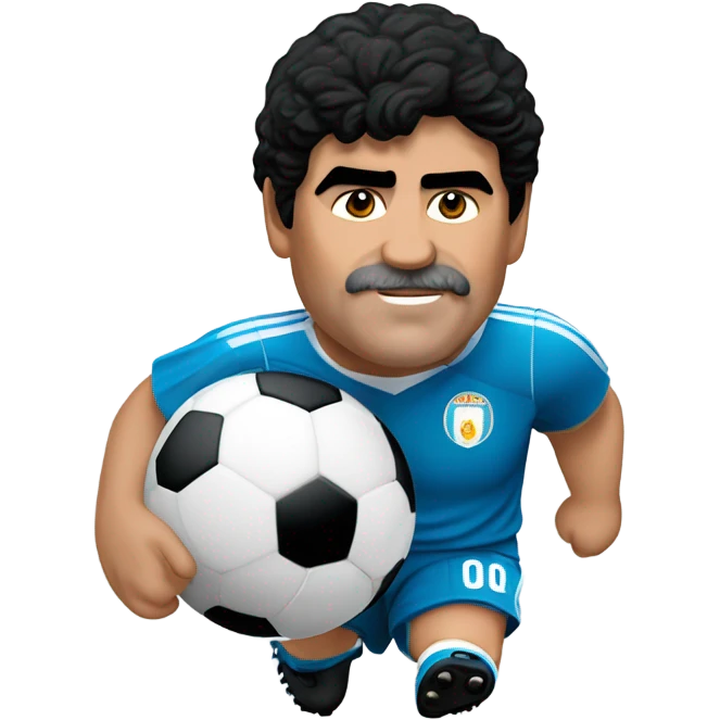 Diego Armando Maradona con una pelota de fútbol  emoji
