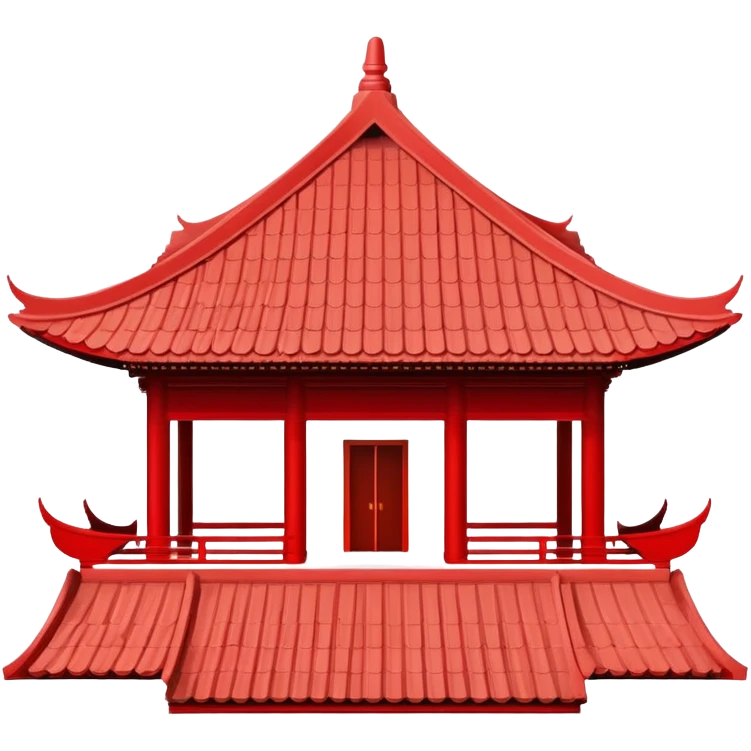Super minimal Chinese temple roof shape, bare essentials only, iconic symbol emoji