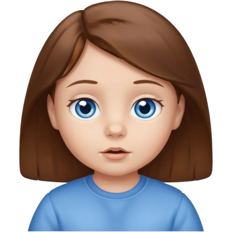Baby with brown hair and blue eyes emoji