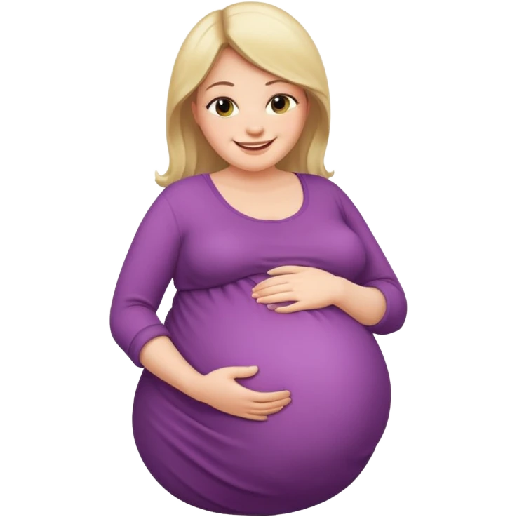 heavily pregnant woman with very large belly emoji