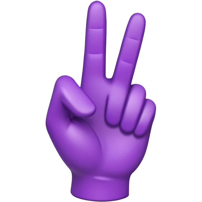 A 3D emoji-style hand pointing up with one finger (☝️), colored entirely in vibrant purple. Smooth, glossy texture, simple shading, no background. emoji
