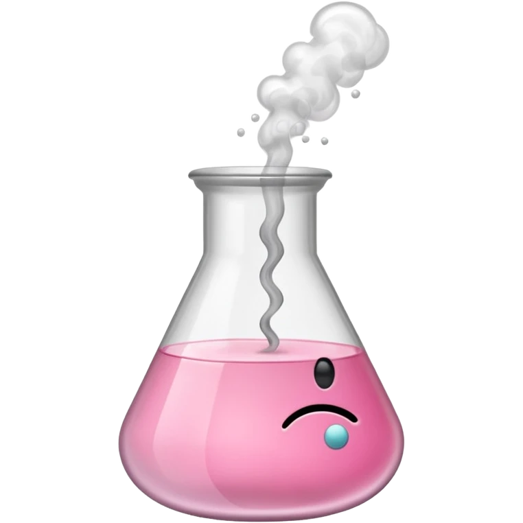 pink beaker with smoke no face one tube pink liquid only bubbles inside beaker  emoji