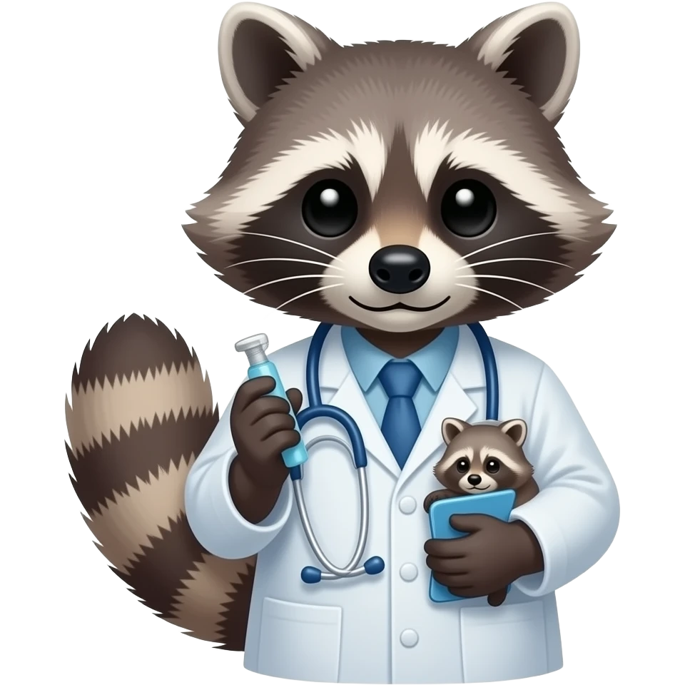 veterinary with racoon emoji