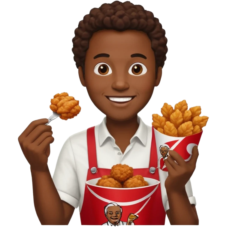 black guy eating kfc emoji