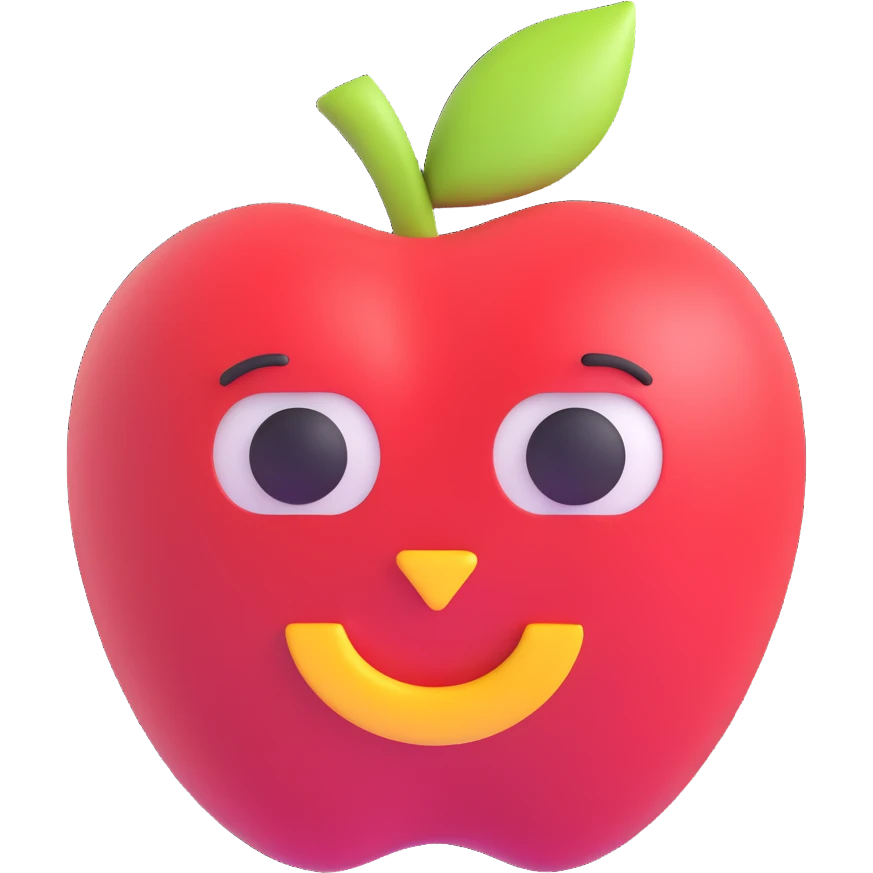 사과, 3d emoji style emoji
