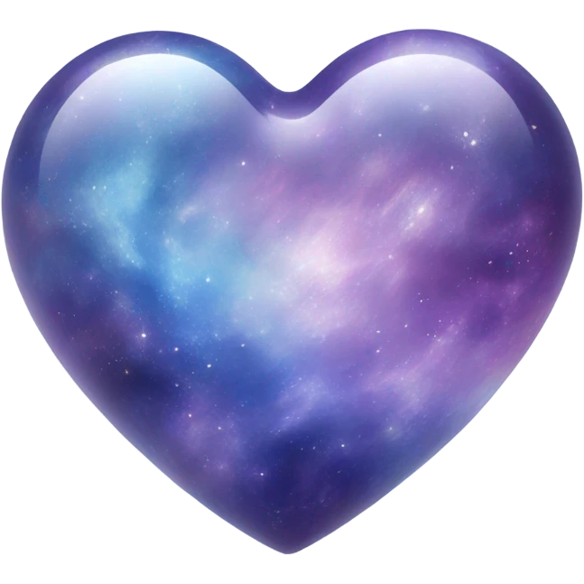 Pastel glass purple blue galaxy heart  emoji