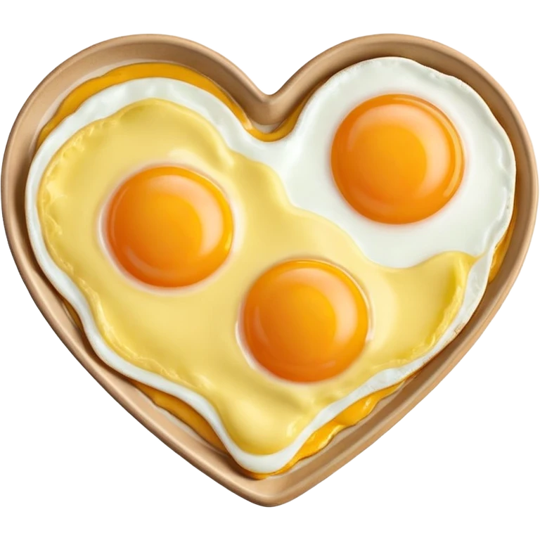fried egg in the shape of a heart emoji