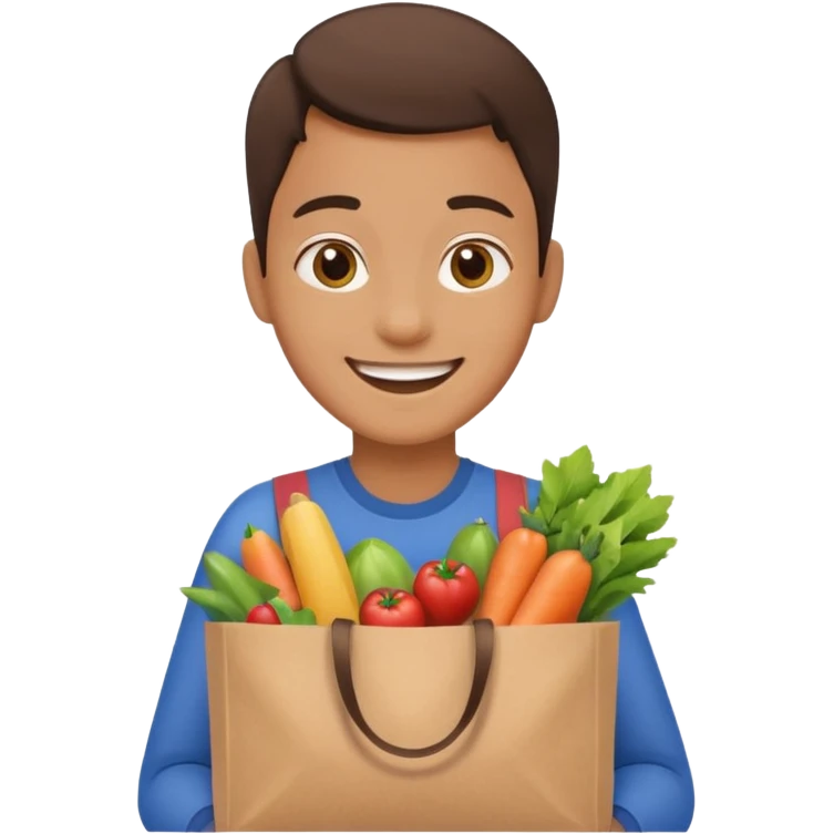 holding a grocery shopping emoji
