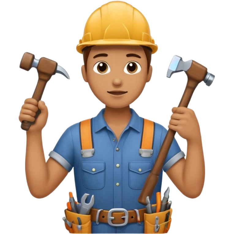Repairs and Maintenance, tools belt, working, full body emoji
