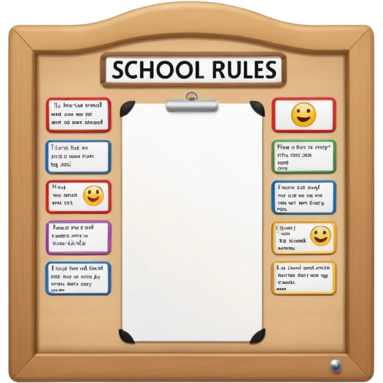school rules on the noticeboard  emoji