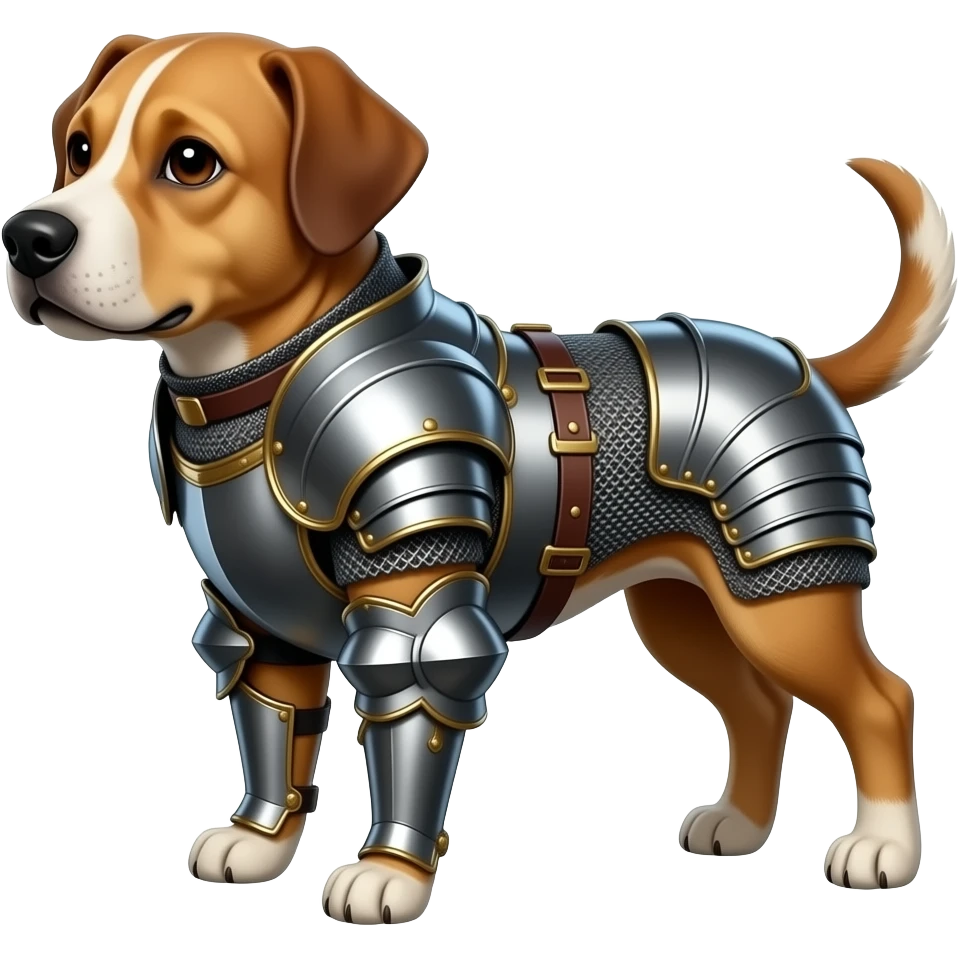 A dog dressed in medieval knight outfit emoji
