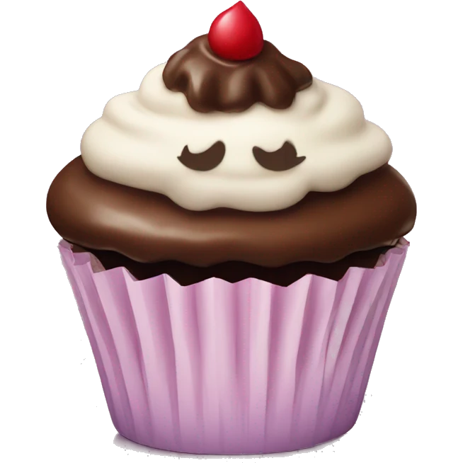 Cup cake with chocolate  emoji