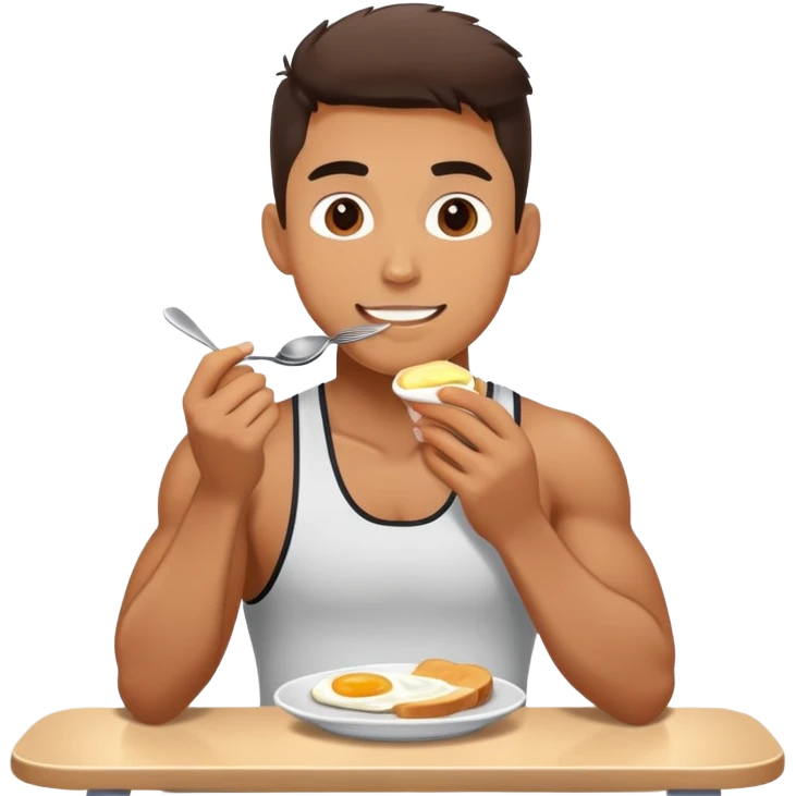A jock athlete at breakfast emoji