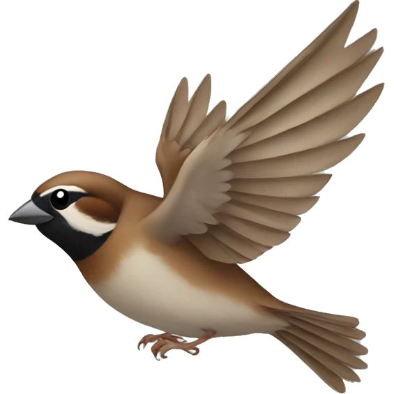 A sparrow flying  emoji