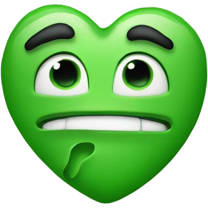 Green kiss heart face emoji