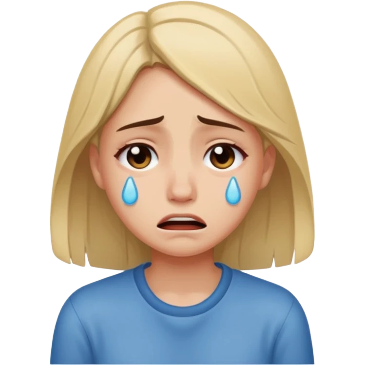 Crying girl with clean vibe emoji