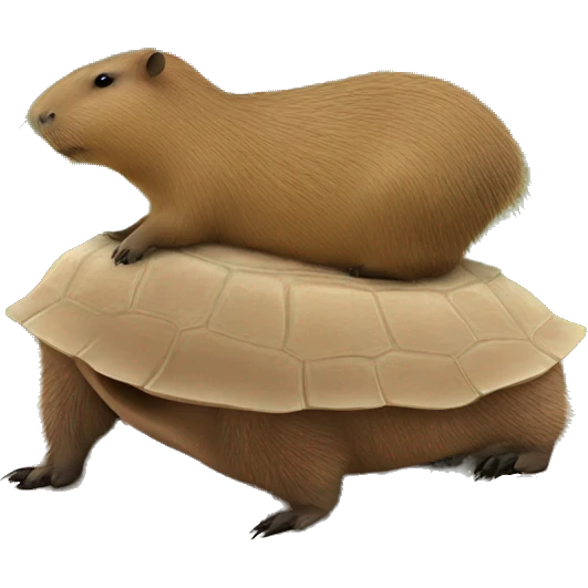Capybara on a tortoises back emoji