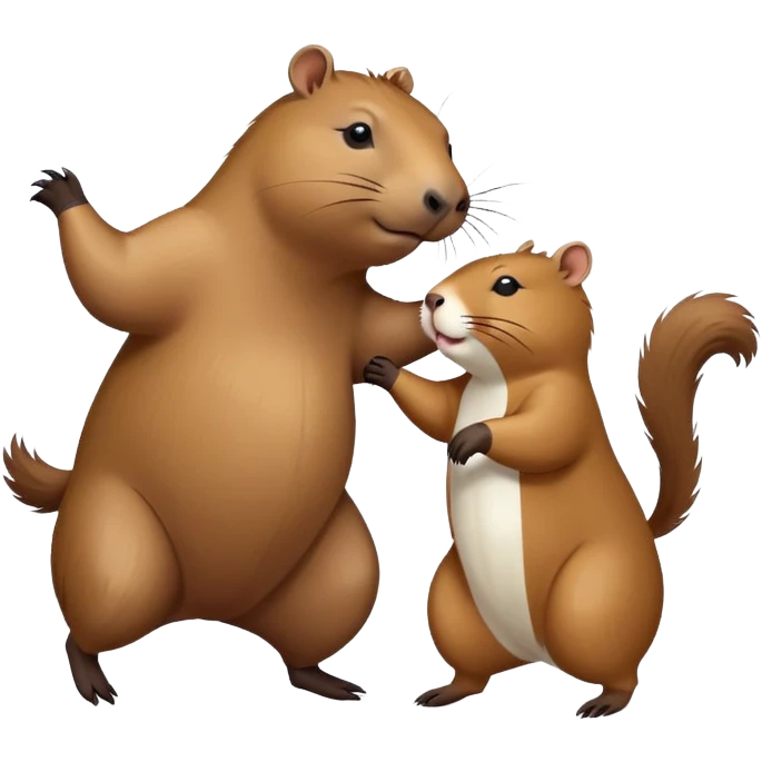 Capibara dancing with a cat emoji