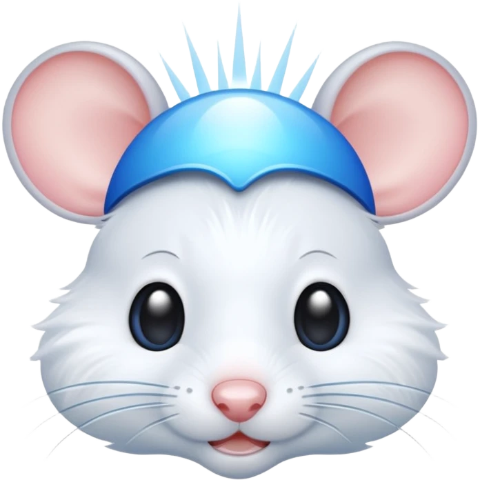 A mouse face with blue sun rays like a sun ☀️  emoji