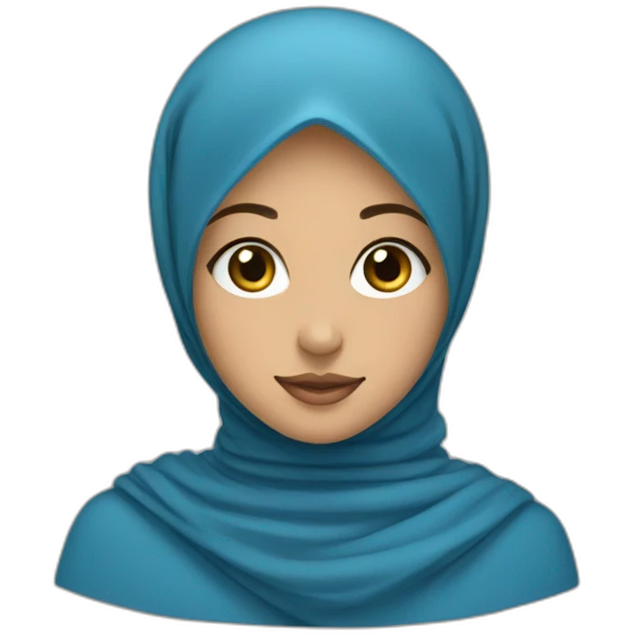 hijabi girl with blue hijab emoji