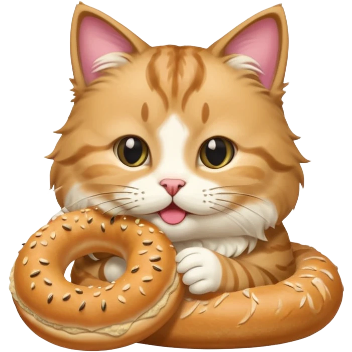Kedi simit yiyor emoji