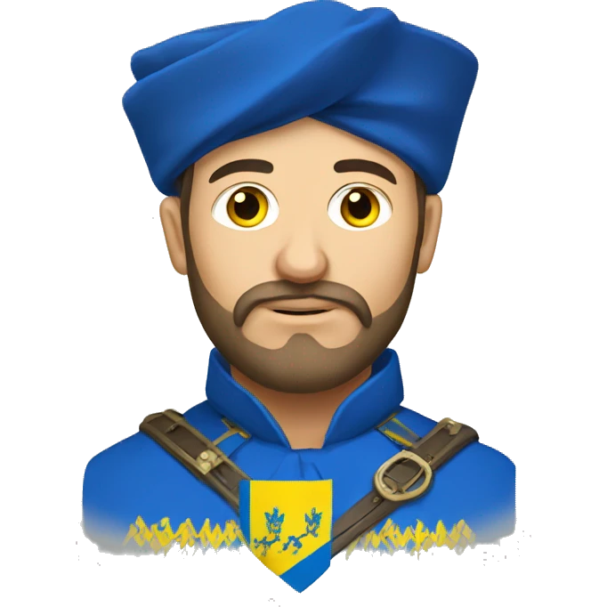 ukrainian cossack with ukrainian flag emoji