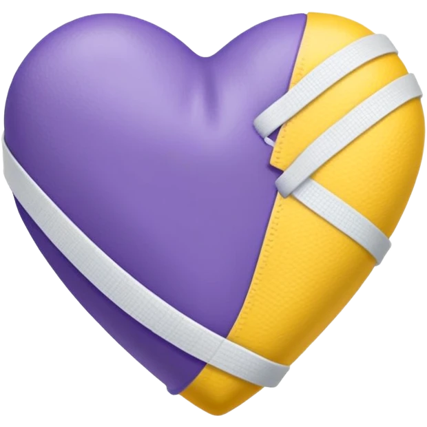 purple and yellow heart with a bandage emoji