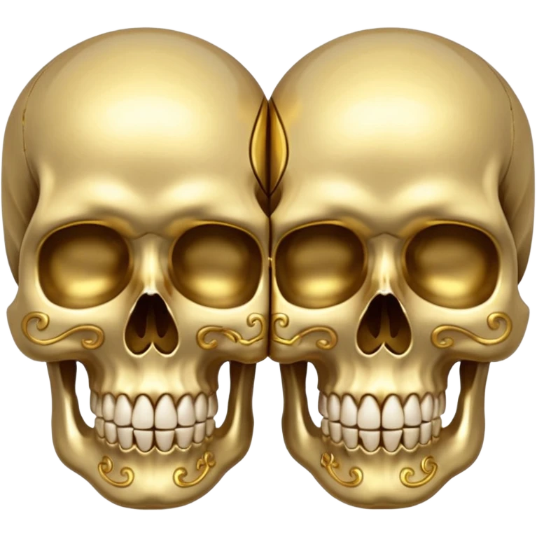 broken gold skull split in half emoji