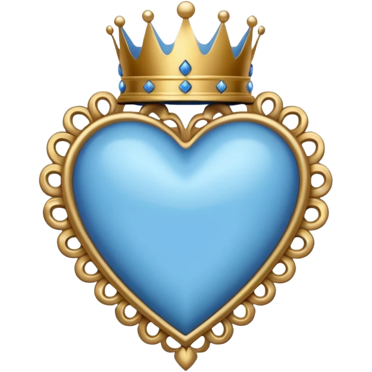 blue heart with a crown emoji