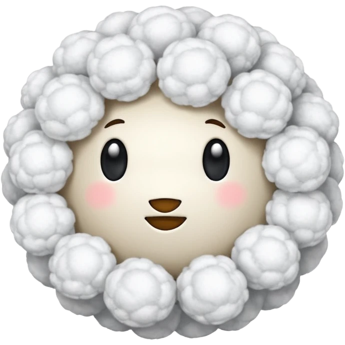 Soft fluffy balls of cotton without any faces on it emoji