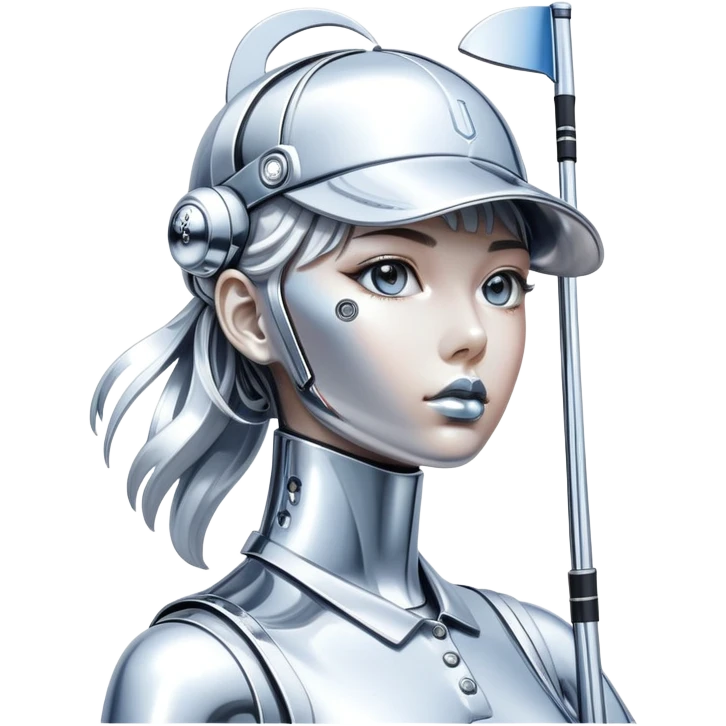 sorayama girl statue golfing emoji