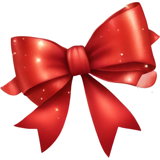 A red bow with sparkle  emoji