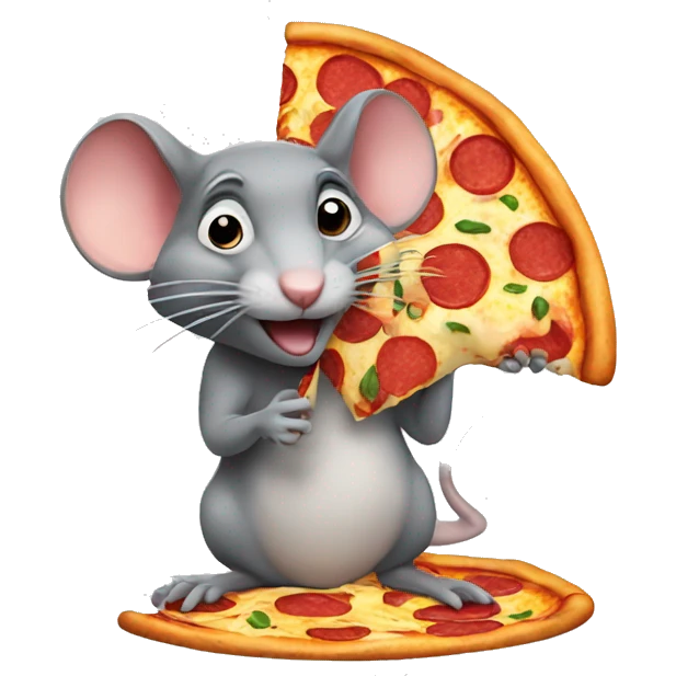 Rat with pizza emoji