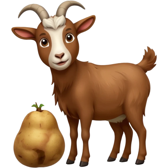 Goat talking to a potatoe emoji