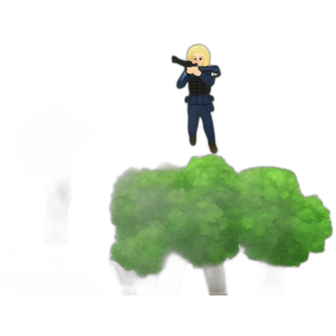 Marine Lepen shooting trees emoji