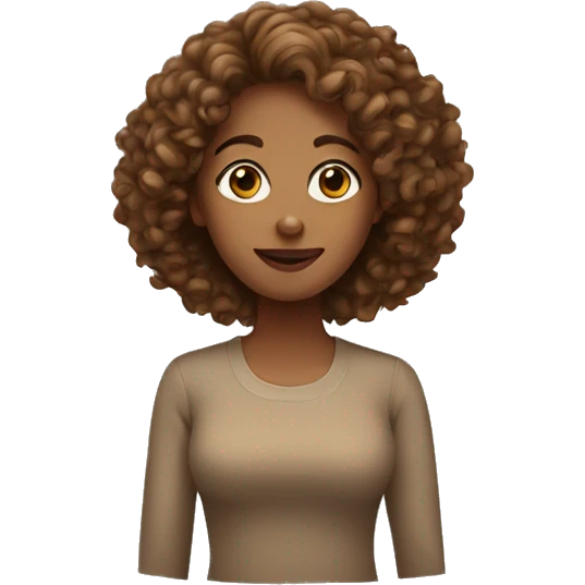 light brown woman with curly hair emoji