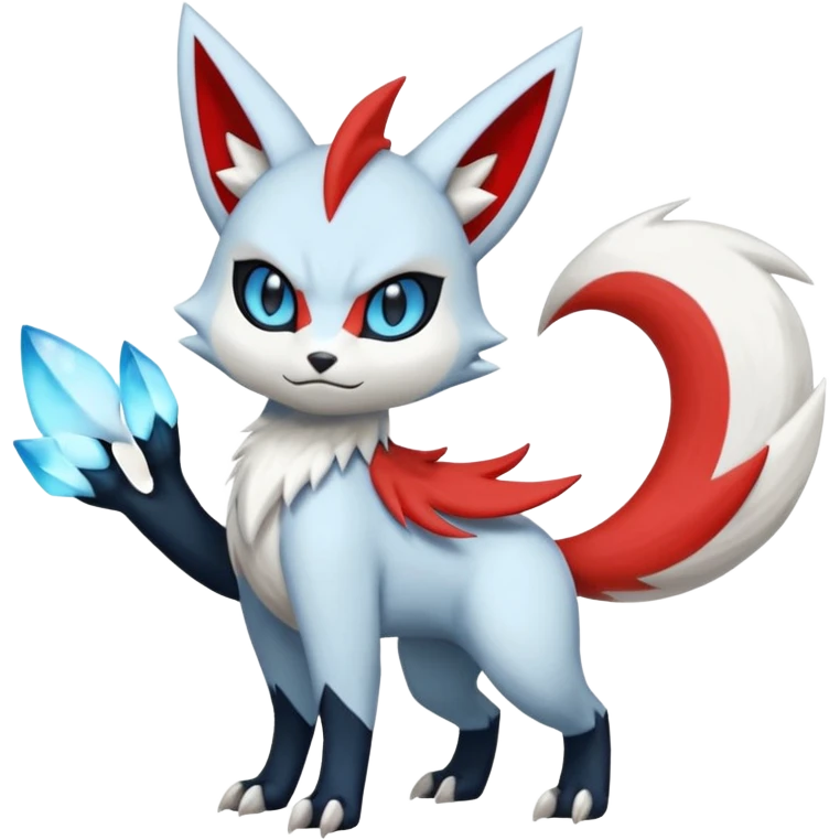 Albino Snowy Meloetta-Litten-Zangoose-Guilmon-Darkrai-Pokémon-Fakémon-fusion-hybrid-creature emoji