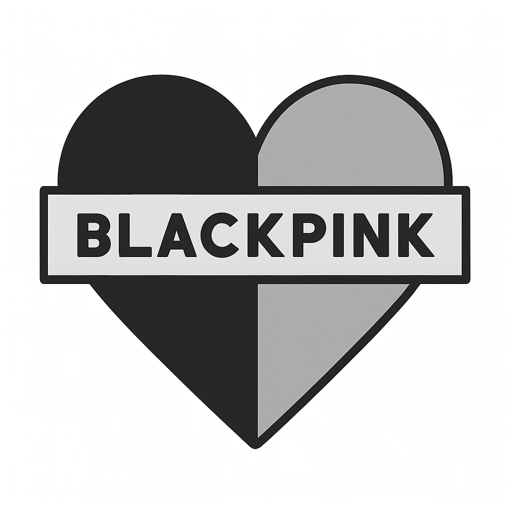 BLACKPINK-inspired object, black and pink colors, simple and neutral illustration emoji