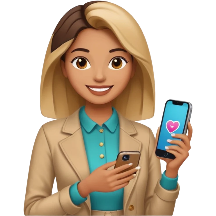 una señora entrando a mi  Instagram  para promocionar mi marca emoji