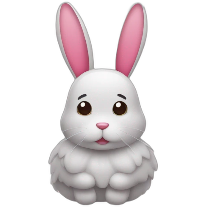 Coneja con lazo en las orejas rosado emoji