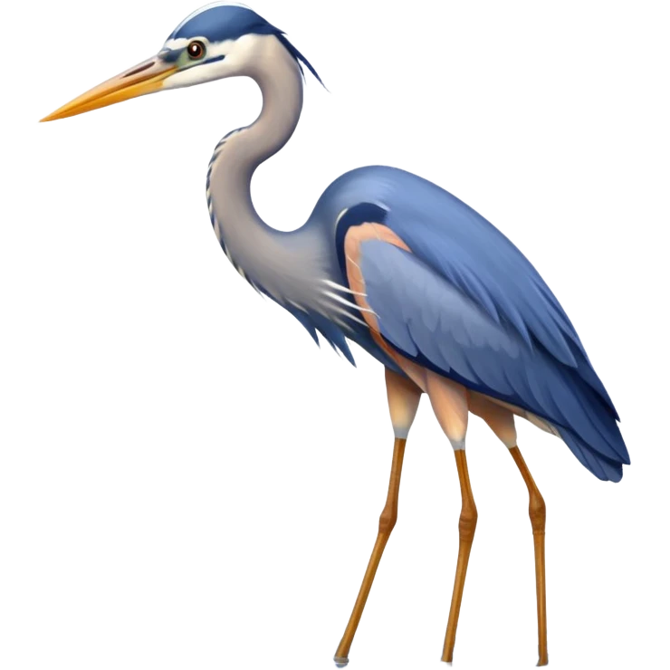 Blue heron walking by water fishing  emoji