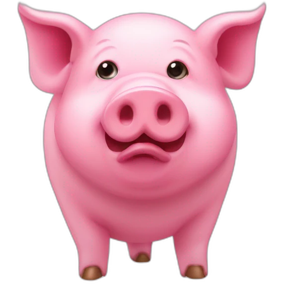 Pink pig with coin eyes emoji