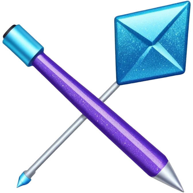 flecha para esquerda glitter roxo e ciano emoji